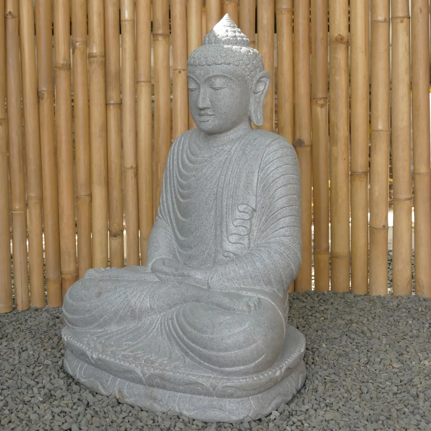  Product image 3 of the product “Seated Buddha made of Riverstone in Dhyana position - gesture of meditation, H. 80cm. ”